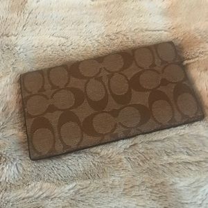 Coach signature checkbook wallet